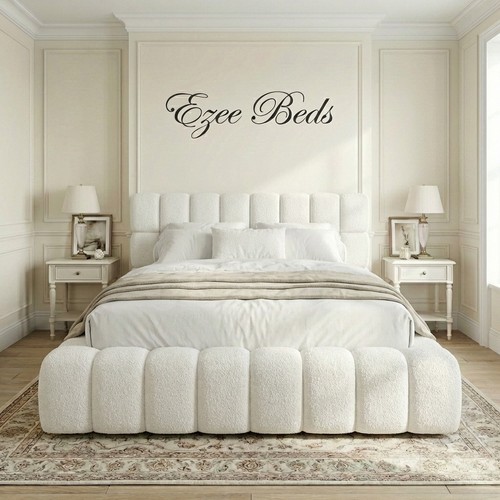 Marshmallow teddy boucle bed - marshmallow,