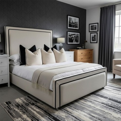 Pipping bed frame plush velvet - frame,