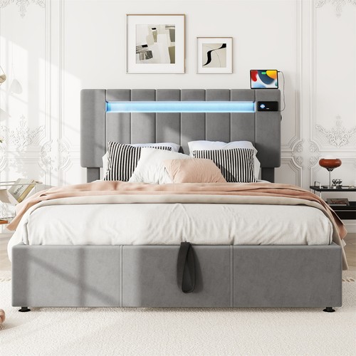 Upholstered bed frame - frame, ottoman
