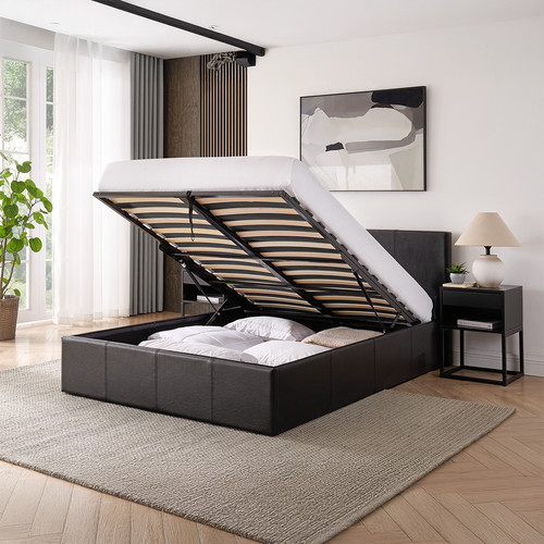 Kingsize 5ft ottoman bed - ottoman, black
